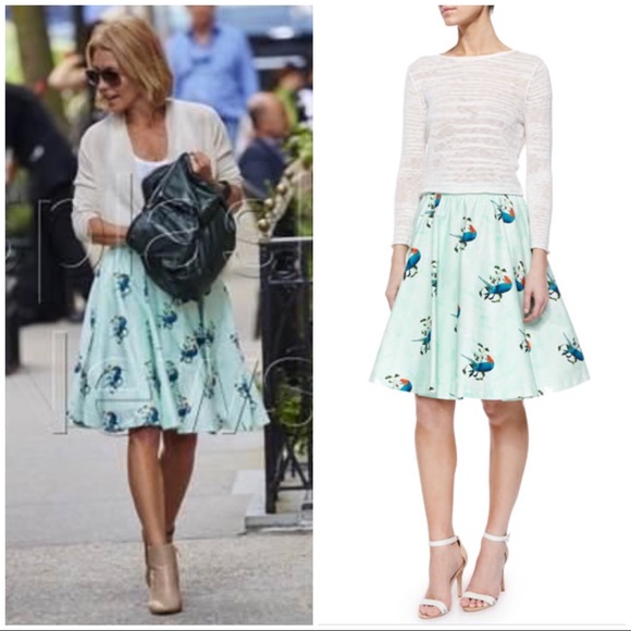 Alice + Olivia “Earla” Bird parrot Skirt 0